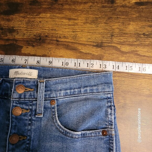 Madewell Jeans 27 Button Fly Skinny 10" High Rise Tummy Control Dewitt Wash - Picture 8 of 13